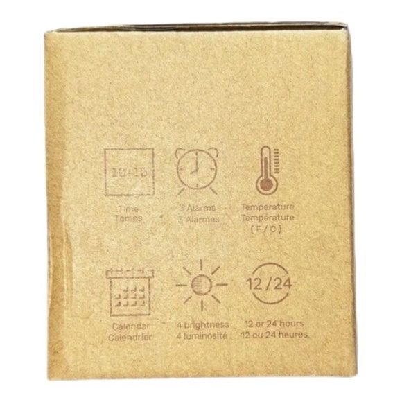 Cloudnola Block Clock Block Alarm Clock White Marble Small Bedside Table Clock - Picture 4 of 5